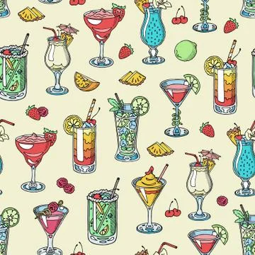 Cocktail vector alcohol beverage drinking alcoholic tequila martini drink Stock Illustration
