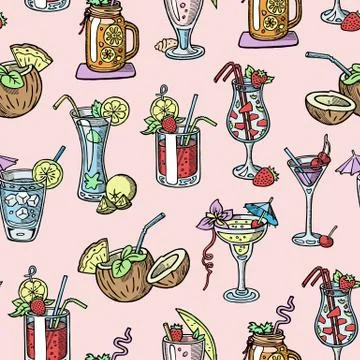 Cocktail vector alcohol beverage drinking alcoholic tequila martini drink Stock Illustration