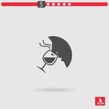 Cocktail vector icon Illustrazione stock