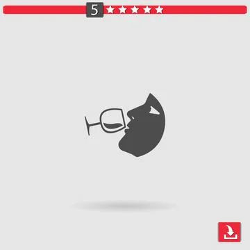 Cocktail vector icon Illustrazione stock