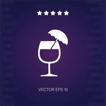 Cocktail vector icon Illustrazione stock