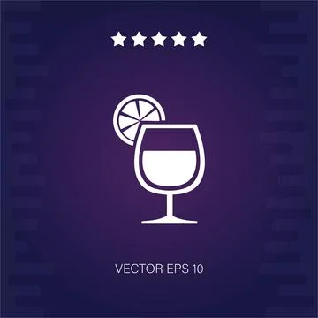Cocktail vector icon Illustrazione stock