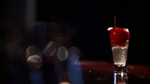 Cocktail vodka with tomatoes. Stock Footage 80309485