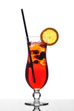 Cocktail on white background Stock Photos