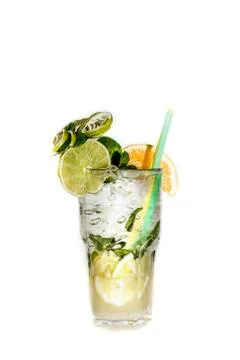 Cocktail on white background Stock Photos
