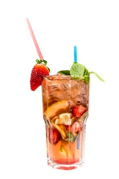 Cocktail on white background Stock Photos