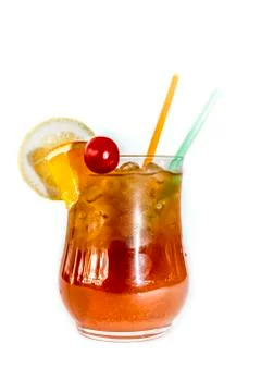 Cocktail on white background Stock Photos