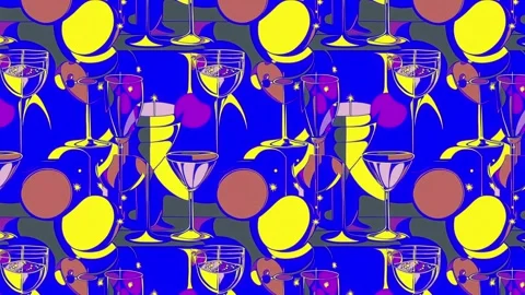 Cocktails and glitter tile loop — Horizontal Motion Stock Footage 308252145