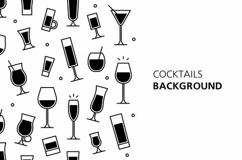 Cocktails background Stock Illustration