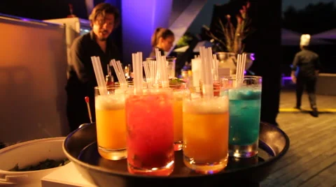Cocktails on a bar Stock Footage 63602642