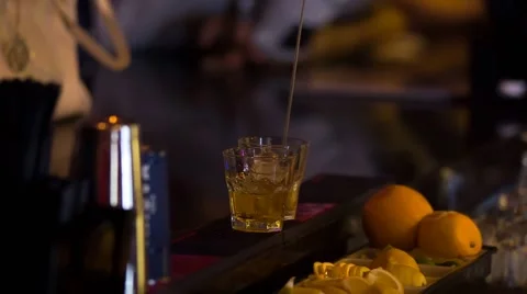 Cocktails at the Bar Stock Footage 67448277