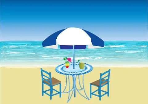 Cocktails on the beach Illustrazione stock
