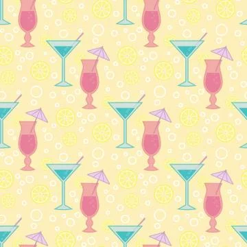 Cocktails on a beach Stock Illustration