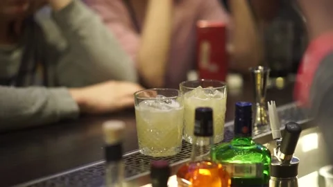 Cocktails in glasses Stock Footage 159881870