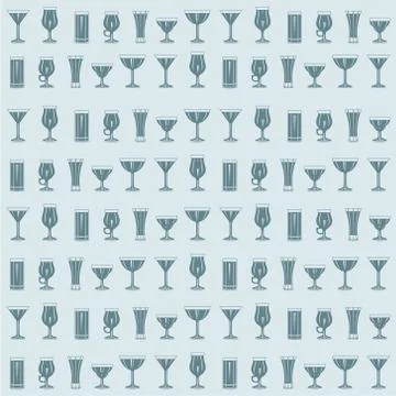 Cocktails seamless pattern Stock Illustration