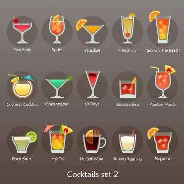 Cocktails set Stock Illustration