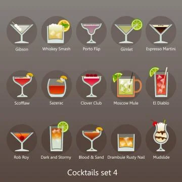 Cocktails set Stock Illustration