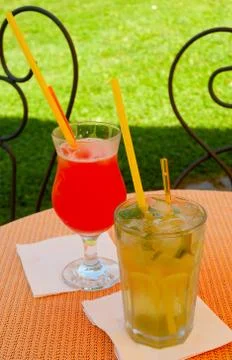 Cocktails on the table Stock Photos