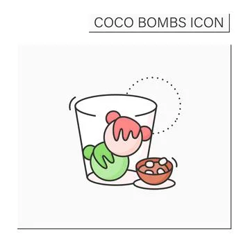 Coco bombs color icon Stock Illustration