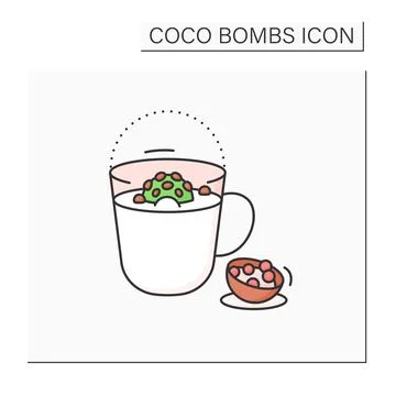 Coco bombs color icon Stock Illustration