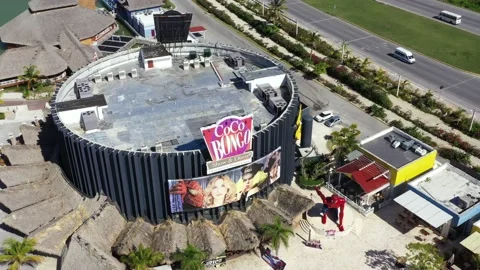 Coco Bongo nightclub building. It is a very famous club in the world Stock Footage 143551386