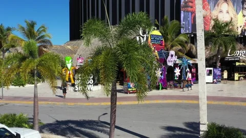 Coco Bongo nightclub building. It is a very famous club in the world Stock Footage 143553838