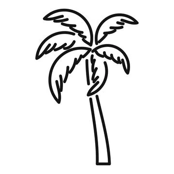 Coco palm tree icon outline vector. Summer plant Ilustración de archivo