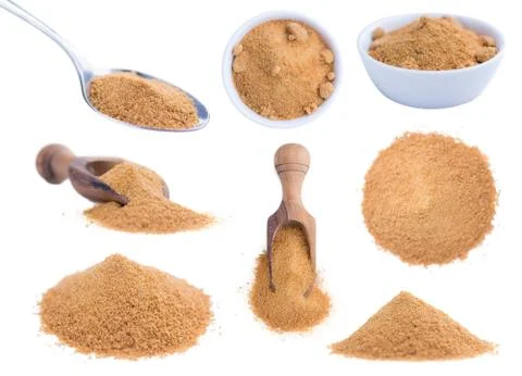 Coco Sugar (isolated on white) Stock Photos