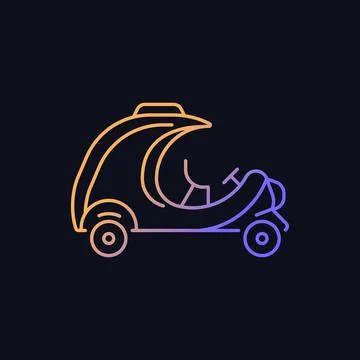 Coco taxi gradient vector icon for dark theme 스톡 일러스트