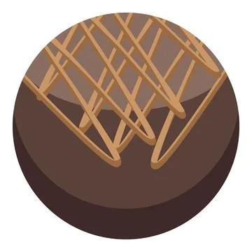 Cocoa ball icon isometric vector. Sugary cake candy Stock Illustration
