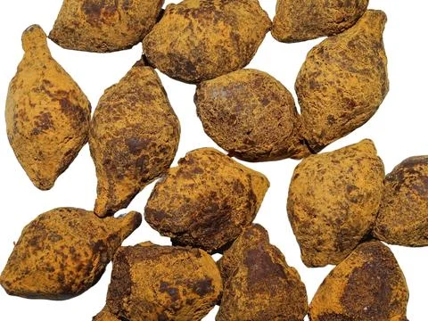 Cocoa balls that also contain date paste, whole wheat flour, coconut oil, a.. Stock Photos