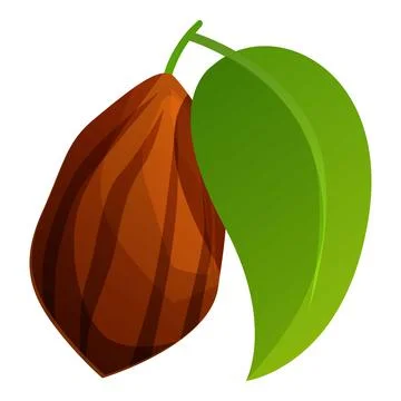 Cocoa bean and leaf showing delicious chocolate source Stock Illustration