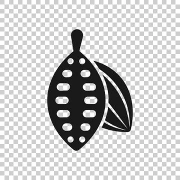 Cocoa bean icon in flat style. Chocolate cream vector illustration on white i Stock Illustration