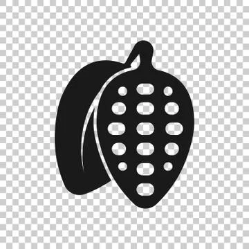 Cocoa bean icon in flat style. Chocolate cream vector illustration on white i Stock Illustration