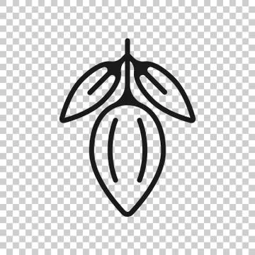 Cocoa bean icon in flat style. Chocolate cream vector illustration on white i Stock Illustration