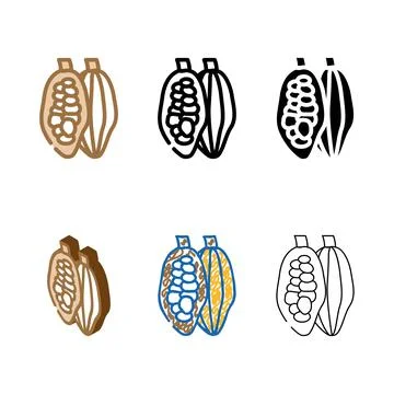 Cocoa beans color icon vector minimal Stock Illustration