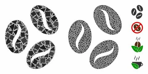 Cocoa beans Composition Icon of Trembly Elements Illustrazione stock