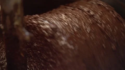 Cocoa Beans During Conching Process - Chocolate Making. - Macro Stock Footage 170731956
