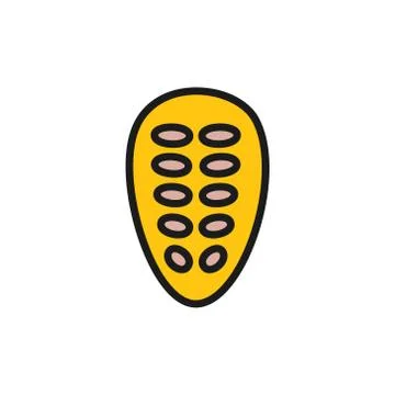 Cocoa beans flat color icon. Isolated on white background Stock Illustration