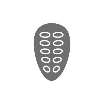 Cocoa beans grey icon. Isolated on white background Stock Illustration