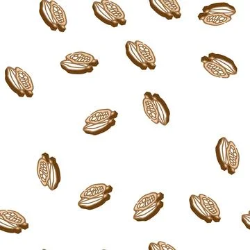 Cocoa beans isometric icon seamless pattern Stock Illustration