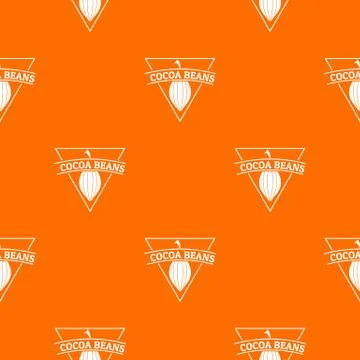 Cocoa beans pattern vector orange Illustrazione stock