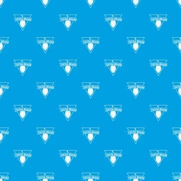 Cocoa beans pattern vector seamless blue 库存插图