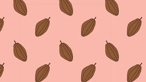 Cocoa beans on a pink background animated pattern Stock Footage 118392212