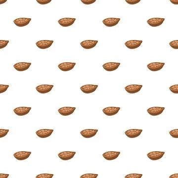 Cocoa beans seed pattern repeating seamless background illustration Stock Illustration