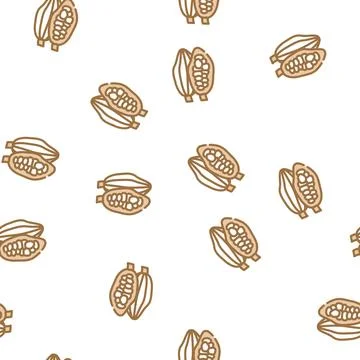 Cocoa beans vector seamless pattern 库存插图