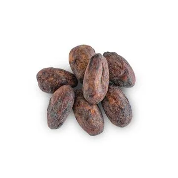 Cocoa beans on white background Stock Photos