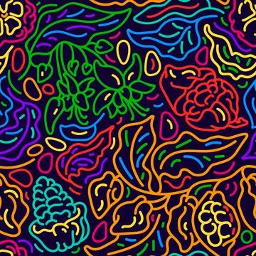 Cocoa branch. Vector abstract seamless pattern. Nature tree, green leaf, swee イラスト素材