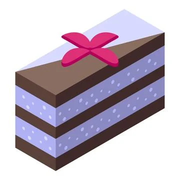 Cocoa cake icon isometric vector. Napoleon dessert Stock Illustration