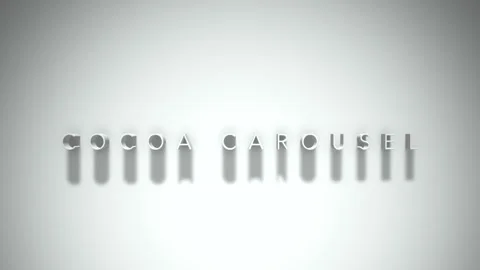 COCOA CAROUSEL 3D title animation with shadows on a white background Stock Footage 296757692